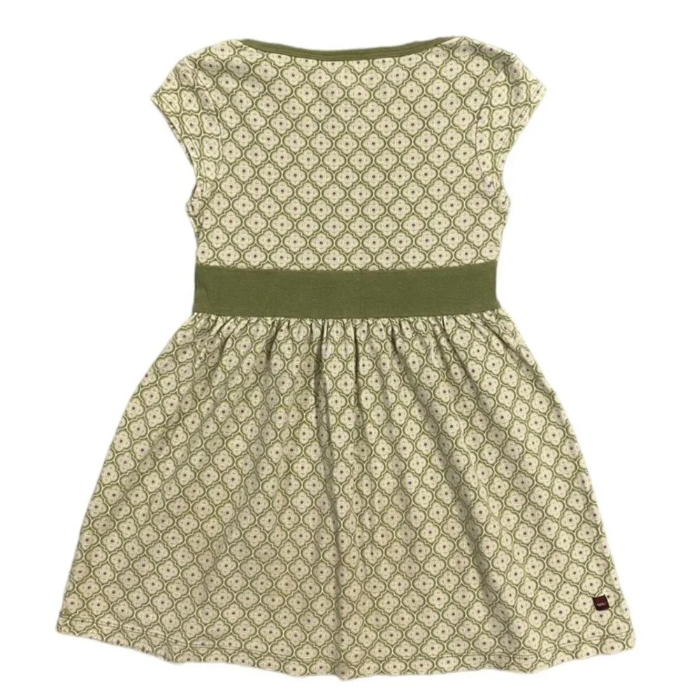 Tea Collection Sz 5 Green Rosa Tile Banded Dress